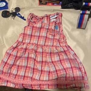 OshKosh B'gosh Girls Pink Plaid Tiered Jumper Dress Size 3/3T